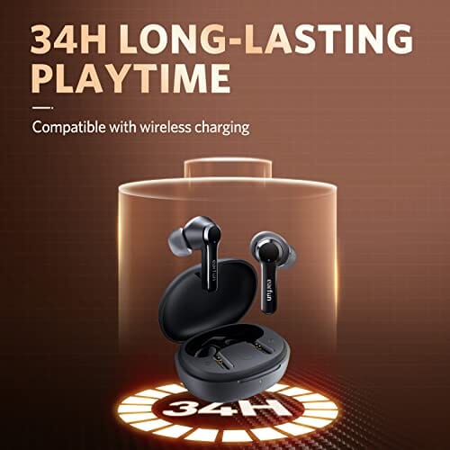 سماعات أذن لاسلكية  لإلغاء الضوضاء  EarFun Air Pro 2 Wireless Earbuds, [2023 Version] Hybrid Active Noise Cancelling Wireless Earphones, Bluetooth 5.2 Headphones with 6 Mics, in-Ear Detection, App for Custom EQ, Wireless Charging, 34Hrs