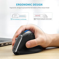 ماوس عمودي بـ 6 أزرار مع مستقبل ECHTPower Ergonomic Wireless Mouse, 6 Button Vertical Mouse with USB Receiver, Silent Mouse with Adjustable DPI 1000/1600/2400, Rechargeable Optical Mice for Laptop/Computer/Desktop/Windows/MAC