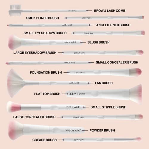 فرشاة للحواجب والقلم من ويت أند وايلد فرشاة تحديد بزاوية مسطحة للمكياج wet n wild Eyebrow and Liner Brush, Flat Makeup Angled Liner Brush, Ultra-Thin Precision, Soft Fibers