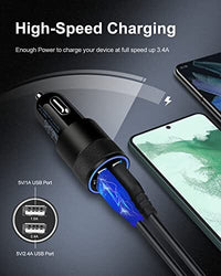 شاحن سيارة محول ولاعة شحن Car Charger, [2Pack/3.4a] Fast Charge Dual Port USB Cargador Carro Lighter Adapter for iPhone 14 13 12 11 Pro Max X XR XS 8 Plus 6s, iPad, Samsung Galaxy S22 S21 S10 Plus S7 j7 S10e S9 Note 8, LG, GPS