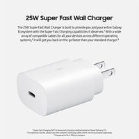 محولة شحن سريع بقدرة 25 واط SAMSUNG 25W Wall Charger USB C Adapter, Super Fast Charging Block for Galaxy Phones and Devices, Cable Not Included, 2021, US Version, White