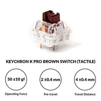 لوحة مفاتيح ميكانيكية سلكية Keychron V1 Wired Custom Mechanical Keyboard, 75% Layout QMK/VIA Programmable Macro with Hot-swappable Keychron K Pro Brown Switch Compatible with Mac Windows Linux (Frosted Black - Translucent)