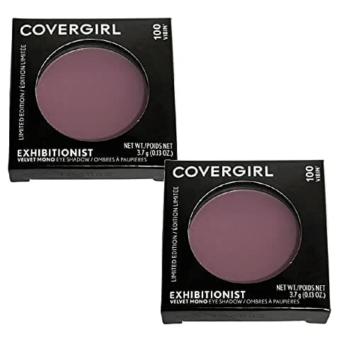 مجموعة ظلال عيون من كوفرجيرل مكونة من 2 ظل عيون مخملي أحادي اللون COVERGIRL Pack of 2 Exhibitionist Velvet Mono Eye Shadow, Vibin' 100