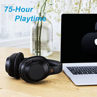 سماعات رأس نشطة لإلغاء الضوضاء Ankbit E500 Active Noise Cancelling Headphones Bluetooth 5.2 Headphones with Microphone, Deep Bass Hi-Fi Sound, Wireless Over Ear Headphones with 75H Playtime, Voice Assistant for Travel/Home/Office