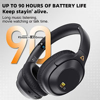 سماعات رأس نشطة لإلغاء الضوضاء مع أوضاع متعددة Ankbit E500Pro+ Hybrid Active Noise Cancelling Headphones w/Multi Modes, Wireless Over-Ear Headphones w/LDAC for Hi-Res Audio, Bluetooth Headphones 90 Hours Playtime ENC for Phone-Call/Gaming/Meeting