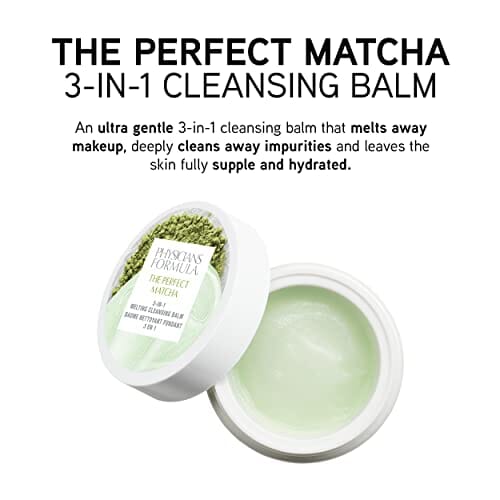 بلسم منظف للوجه من فيزيشينز فورميولا مزيل مكياج 3 في 1 للشفاه أو الوجه Physicians Formula Face Cleansing Balm The Perfect Matcha 3-in-1 Makeup Remover For Eye, Lip, Or Face, Deeply Cleanses Pores And Removes Impurities, Ultra Nourishing Soothing Treatment