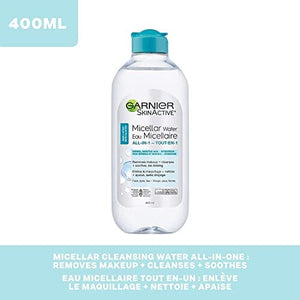 ماء منظف ميسيلار (يزيل الماسكارا) Garnier Micellar Cleansing Water 13.5 Ounce (Removes Mascara) (399ml) (2 Pack)