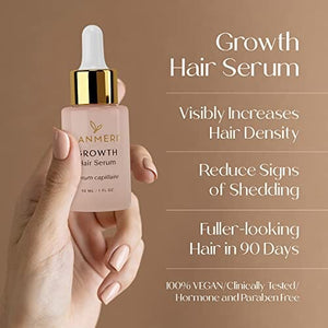 مصل نمو الشعر النباتي Lanmeri Vegan Hair Growth Serum - Natural Hair Regrowth and Hair Loss Treatments for Women & Men - Scalp Serum for Thinning Hair and Hair Loss - Fuller-looking, Thicker and Healthier Hair in 90 Days, All Hair Types