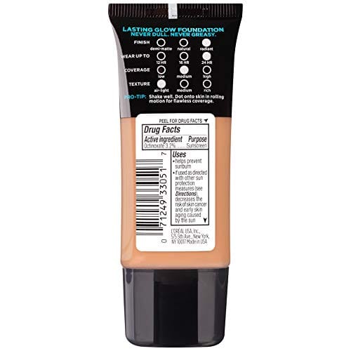 كريم أساس إنفاليبل كلاسيك تان من لوريال باريس L'Oréal Paris Infallible Pro-Glow Foundation, Classic Tan, 1 Fl oz