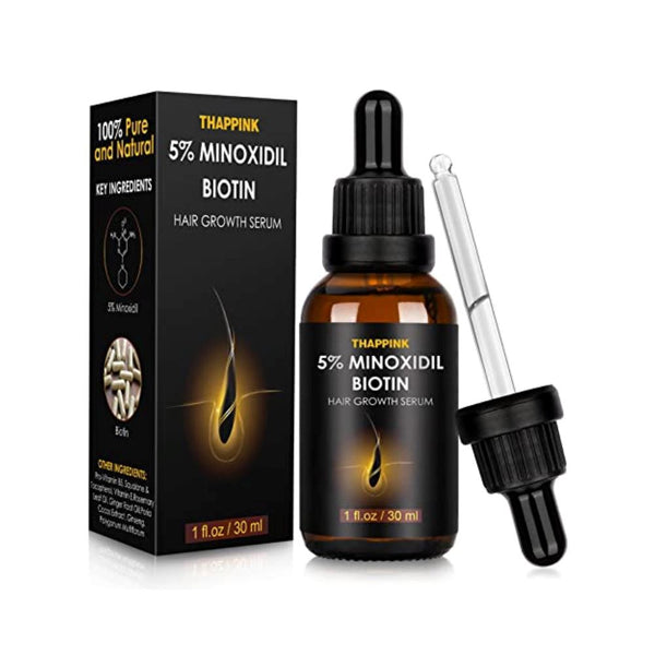 مصل نمو الشعر مينوكسيديل  Minoxidil 5% Hair Growth Serum Oil Biotin Hair Regrowth Treatment for Scalp Hair Loss Hair Thinning for Men Women 1 fl.oz