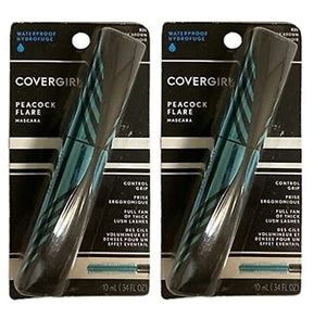 مجموعة من 2 ماسكارا كوفر جيرل بيكوك فلير مقاومة للماء، أسود بني 8352 Pack of 2 CoverGirl Peacock Flare Waterproof Mascara, Black Brown 8352