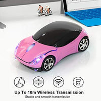 ماوس سيارة ASHATA 2.4G Wireless Mouse Car Mouse with USB Reciver 1600DPI Optical Mouse for PC Computer Laptop Tablet, High Precision Cute Mouse for Win XP/Vista/Win7/ME/2000/for Mac OS (Pink)
