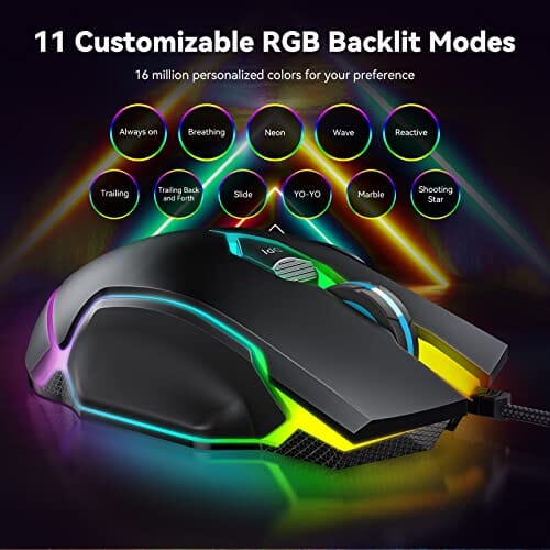 ماوس العاب سلكي تكنيت TECKNET RGB Wired Gaming Mouse with 11 Backlit M –  Orisdi