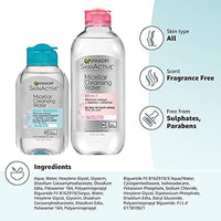 ماء ميسيلار منظف لجميع أنواع البشرة Garnier SkinActive Micellar Cleansing Water, For All Skin Types, 13.5 fl oz + Micellar Cleansing Water, For Waterproof Makeup, 3.4 fl oz