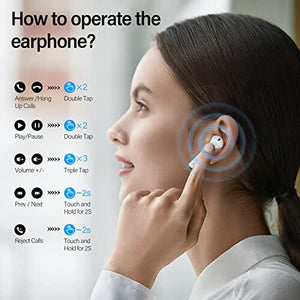 سماعات أذن لاسلكية تعمل بتقنية البلوتوث Cotogni Wireless Earbuds Bluetooth 5.3 True Wireless Earbuds in Ear Headphones 40Hrs Playtime Stereo Sound with Microphone & Led Charging Case for iPhone Android Pods