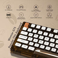 لوحة مفاتيح ميكانيكية قابلة للتبديل السريع Womier G75 75% Keyboard - Hot Swappable Mechanical Keyboard, TPO and Gasket Dual-Mount Gaming Keyboard, 82 Keys Custom Keyboard with RGB Backlit, Pre-lubed Stabilizer for Mac/Win (Coffee Switches)