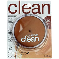 بودرة مضغوطة نظيفة بيج طبيعي [140] 0.39 أونصة (عبوة من قطعتين) CoverGirl Clean Pressed Powder Compact, Natural Beige [140], 0.39 oz (Pack of 2)