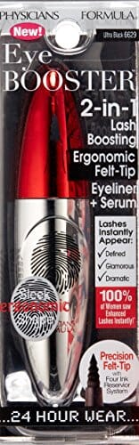 محدد العيون المريح من فيزيشانز فورميلا 2 في 1 Physicians Formula Eye Booster 2-in-1 Lash Boosting Ergonomic Felt-Tip Eyeliner Plus Serum, Ultra Black, 0.016 Fluid Ounce