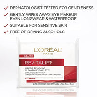 مناديل لوريال باريس رفيتالفت لإزالة المكياج وتنظيف الوجه L'Oréal Paris Revitalift Makeup Removing Facial Cleansing Towelettes with Vitamin E, 30 ct. (Pack of 2)