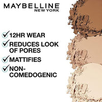 بودرة وجه مضغوطة فيت مي مات من مايبيلين توفي عدد 1 (عبوة من قطعتين) Maybelline Fit Me Matte + Poreless Pressed Face Powder Makeup, Toffee, 1 Count (Pack of 2)