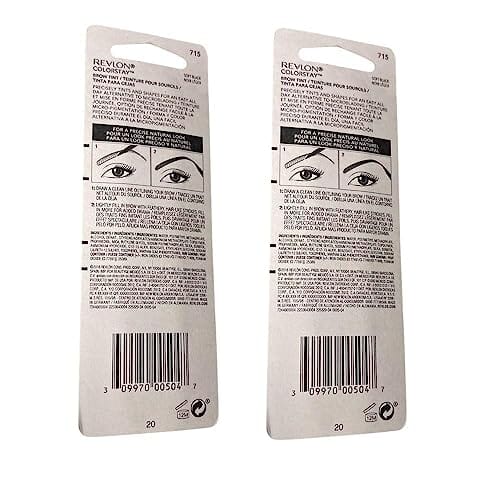 عبوة من قطعتين من ريفلون كولورستاي براو تينت سوفت بلاك 715 Pack of 2 Revlon Colorstay Brow Tint, Soft Black 715