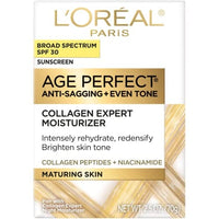 مرطب نهاري مضاد للشيخوخة من لوريال باريس إيج بيرفكت كولاجين إكسبرت L'Oreal Paris Age Perfect Collagen Expert Anti-Aging Day Moisturizer, Even Tone, Rehydrate and Firm Maturing Skin, 2.5 oz