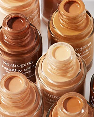 كريم أساس مكياج سائل صحي للبشرة من نيوتروجينا Neutrogena Healthy Skin Liquid Makeup Foundation, Broad Spectrum SPF 20 Sunscreen, Lightweight & Flawless Coverage Foundation with Antioxidant Vitamin E & Feverfew, 115 Cocoa, 1 fl. oz