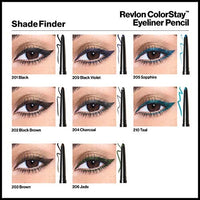 قلم كحل مع مبراة مدمجة مقاومة للماء  Revlon ColorStay Pencil Eyeliner with Built-in Sharpener, Waterproof, Smudgeproof, Longwearing Eye Makeup with Ultra-Fine Tip, 201 Black, 2 Pack