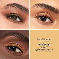 لوحة ظلال العيون المعدنية من بار مينيرالز bareMinerals Mineralist Eyeshadow Palette, Six Richly Pigmented + Blendable Shades, Talc-Free Eye Shadow Palette Makeup, Vegan (Sunlit)