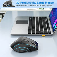 ماوس لاسلكي كبير E-YOOSO Large Wireless Mouse, X-31 Large Mouse for Big Hands, 5-Level 4800 DPI, 6 Button Big Ergo Computer Mouse, 18 Months Battery Life Cordless Mouse for Laptop, Mac, Chromebook, PC, Windows(Black)