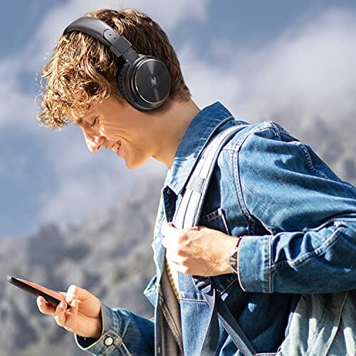 سماعات رأس لاسلكية فوق الأذن سماعة بلوتوث 5.2 مع ميكروفون OneOdio A11 Wireless Headphones Over Ear, Bluetooth 5.2 Headset w/ CVC8.0 Mic, Hi-Fi Audio & Deep Bass, Comfortable Memory Foam Ear Cups, Wired & Wireless 2-in-1 for Travel Home Office