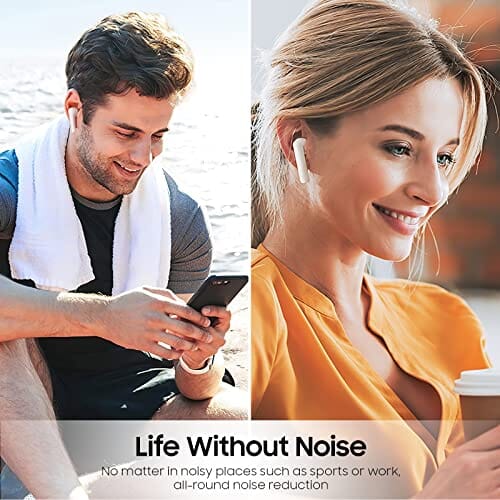 سماعات بلوتوث لاسلكية مع حقيبة شحن Wireless Earbuds, Bluetooth 5.0 Earbuds, Earphones Wireless Bluetooth with Charging case, Ear Bud & in-Ear Headphones IPX6 Waterproof, Wireless Ear Buds with Mic Auto Pairing for iPhone/Samsung