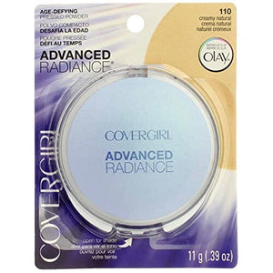 مسحوق مضغوط متطور لمقاومة علامات تقدم السن CoverGirl Advanced Radiance Age-Defying Pressed Powder, Creamy Natural [110] 0.39 oz (Pack of 4)