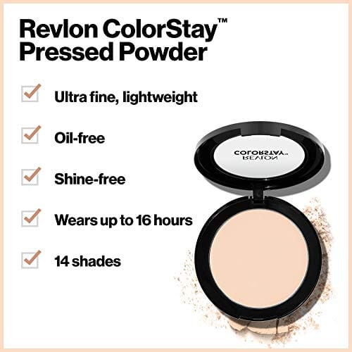 كريم أساس بودرة من ريفلون كولورستاي مكياج للوجه Powder Foundation by Revlon, ColorStay Face Makeup, Longwearing, Oil Free-Fragrance Free, Noncomedogenic, Cappuccino (410)