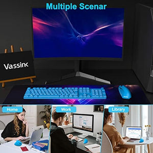 ماوس لاسلكي قابل لإعادة الشحن Vassink Ergonomic Mouse, Rechargeable Wireless Mouse, 2.4GHz Rechargeable Vertical Optical Mouse with USB Receiver, 6 Buttons, 800/1200/1600 DPI, for Laptop, PC, Computer (Blue)