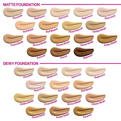 كريم أساس سائل غير لامع فوتو فوكس من ويت إن وايلد روز عاجي Wet n Wild Photo Focus Matte Liquid Foundation Rose Ivory, Vegan & Cruelty-Free (Pack of 2)