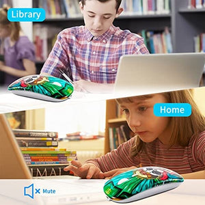 ماوس لاسلكي قابل لإعادة الشحن CHUYI Rechargeable Wireless Quiet Mouse, 1600 DPI Portable Optical Mouse for Travel Office School Home Library, Cordless Silent Mice for PC Computer Laptop Gift (Green)