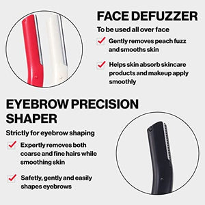 ريفلون ماكينة حلاقة الوجه وأداة إزالة الشعر شفرة عالية الدقة Dermaplaning Tool by Revlon, Facial Razor & Hair Removal Tool, High Precision Blade,Smooth & Even Skin, Stainless Steel (Pack of 2)