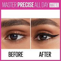 ايلانير مايبيلين Maybelline New York Eyestudio Master Precise All Day Waterproof Liquid Eyeliner Makeup, Matte Black, 1 Count