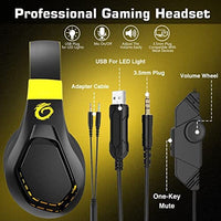 سماعات رأس ميكروفون لإلغاء الضوضاء مع إضاءة VersionTECH. GE003 Gaming Headset, Gamer Headsets for PS4 PC Xbox One PS5 Controller, Noise Cancelling Microphone Headphones with LED Light, Compatible with Laptop Mac Nintendo Switch Xbox