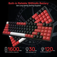 لوحة مفاتيح الألعاب اللاسلكية Redragon K628 PRO 75% 3-Mode Wireless RGB Gaming Keyboard, 78 Keys Hot-Swappable Compact Mechanical Keyboard w/Hot-Swap Free-Mod PCB Socket, Dedicated Arrow Keys & Numpad, Red Switch
