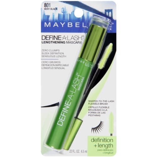 ماسكارا تطويل قابلة للغسل من مايبيلين Maybelline New York Define-A-Lash Lengthening Washable Mascara, Very Black. For Washable Definition and Shape in Longer-looking Lashes , 0.22 Fluid Ounce