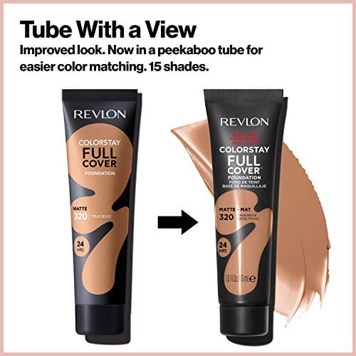 ريفلون كولور ستاي كريم أساس غير لامع ذو غطاء كامل طويل الأمد Revlon ColorStay Full Cover Longwear Matte Foundation, Heat & Sweat Resistant Lightweight Face Makeup, Toast (410), 1.0 oz (Pack of 2)