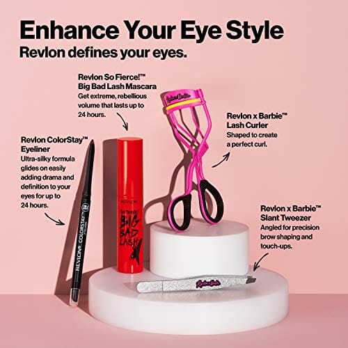 أداة إزالة الشعر من ريفلون × باربي بطرف مائل من الفولاذ المقاوم للصدأ (قد تختلف العبوة) Revlon x Barbie Slant Tip Tweezer, Stainless Steel Hair Removal Makeup Tool (Packaging May Vary)