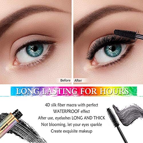 ماسكارا طبيعية مقاومة للماء Bestidy 4D Silk Fiber Lash Mascara,Natural Waterproof Smudge-proof Mascara,Thickening Lengthening Mascara No Clumping, No Smudging Lasting All Day