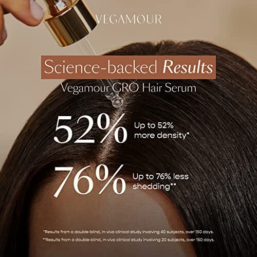 مصل الشعر للحصول على شعر صحي وسميك VEGAMOUR GRO Hair Serum - Hair Serum for Healthy, Thicker and Fuller Looking Hair - Caffeine for Hair and Biotin Hair Serum