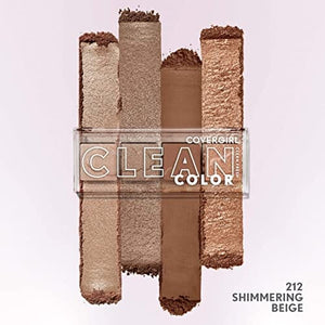 ظلال عيون كلين فريش كلير من كوفرجيرل - ظلال عيون COVERGIRL Clean Fresh Clean Color Eyeshadow – Eyeshadow, Eyeshadow Palette, Shimmer Eyeshadow, Vegan Formula - Shimmering Beige, 4g (0.14 oz)