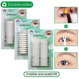 ملصقات أشرطة الجفن الطبيعية غير المرئية أحادية / مزدوجة الجانب 6 Packs Natural Invisible Single/Double Side Eyelid Tapes Stickers, Medical-use Fiber Eyelid Strips, Instant Lift Eye Lid Without Surgery, Perfect for Hooded, Droopy, Uneven, Mono-eyelids