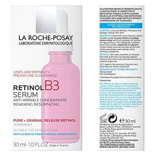 مصل الوجه بالريتينول النقي من لاروش La Roche-Posay Pure Retinol Face Serum with Vitamin B3. Anti Aging Face Serum for Lines, Wrinkles & Premature Sun Damage to Resurface & Hydrate. Suitable for Sensitive Skin, 1.0 Fl. Oz