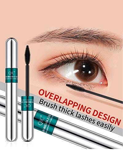 لتطويل ماسكارا طبيعي وتأثير كثيف D Silk Fiber Lash Mascara, 2 in 1 Thrive Mascara For Natural Lengthening And Thickening Effect(Pack of Dark Cyan)